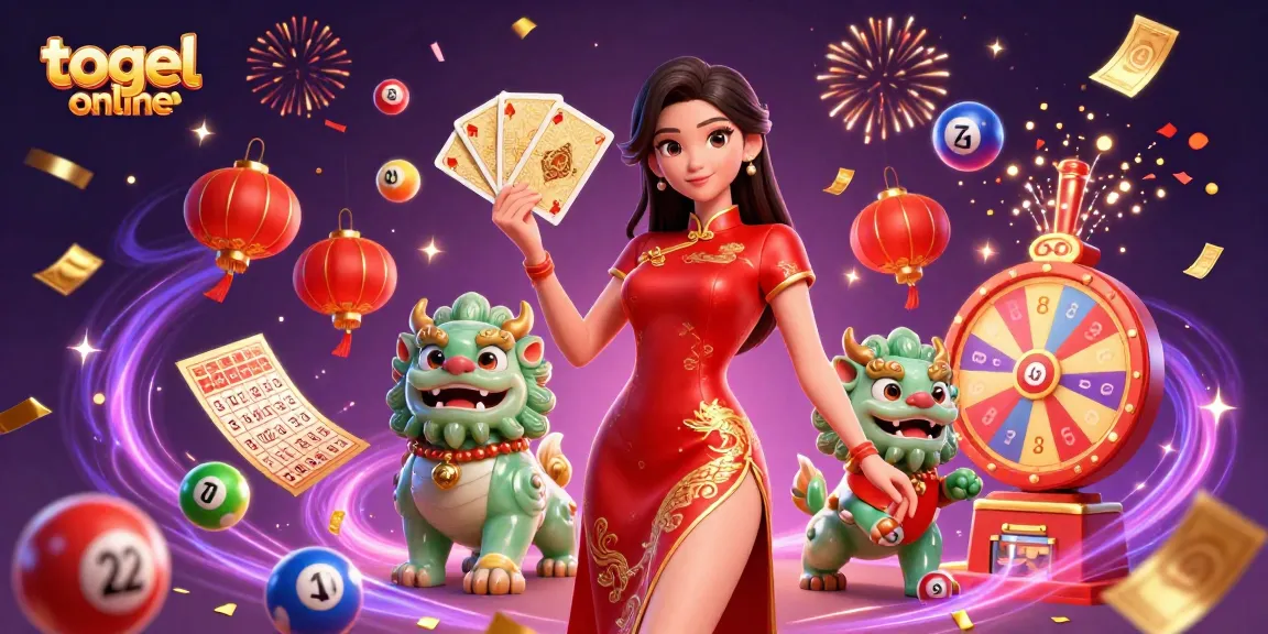 Engage in exciting togel online action with colorful lottery elements and celebration vibes in a vibrant 3D scene.