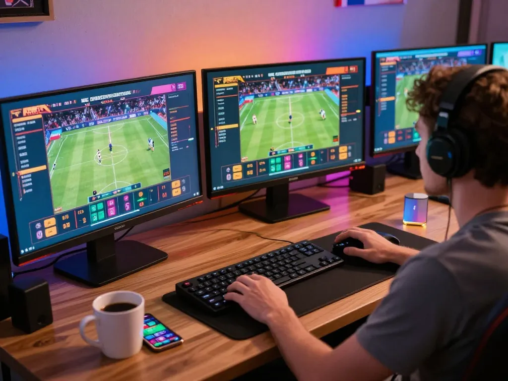 Engaging online sports betting experience at home with xx88 app on display.