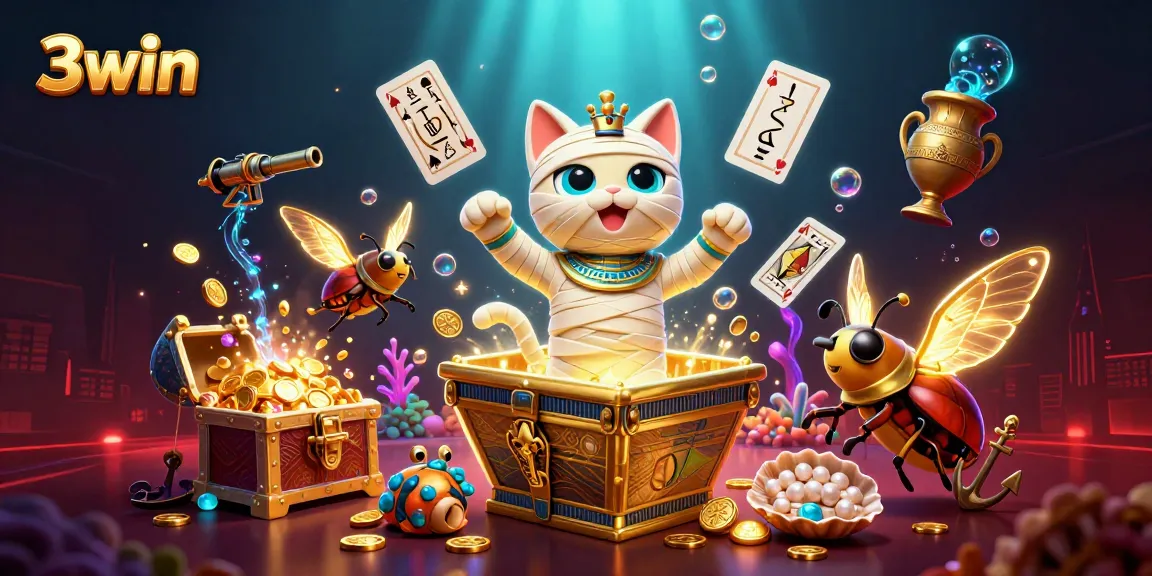 Experience thrilling gaming at 3win with an engaging underwater treasure scene and vibrant characters.