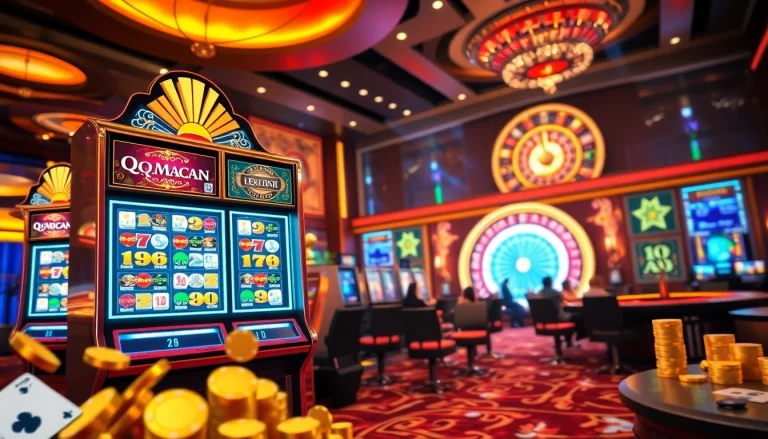 Experience excitement at qqmacan's premier slot machines in a luxurious casino environment.