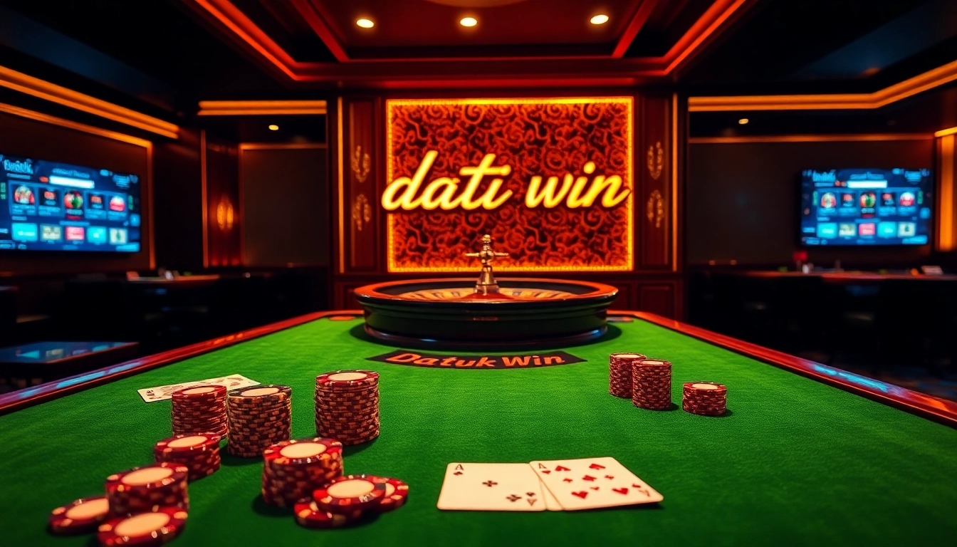 Rasakan sensasi 'datuk win' di kasino mewah dengan meja permainan yang semarak dan chip poker yang berlimpah.