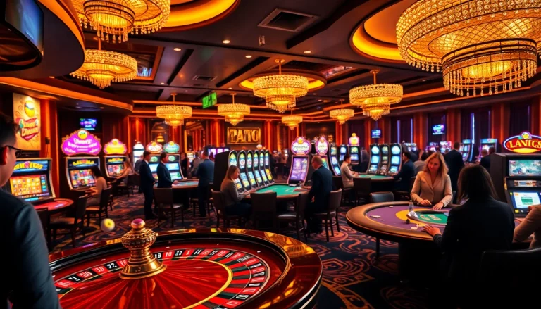 SODO-themed casino scene showcasing vibrant gambling tables, colorful poker chips, and exciting gameplay.